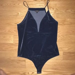 Express Blue Velvet BodySuit